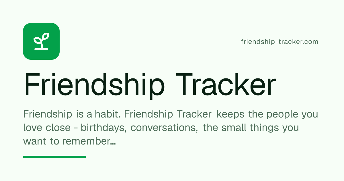 Friendship Tracker